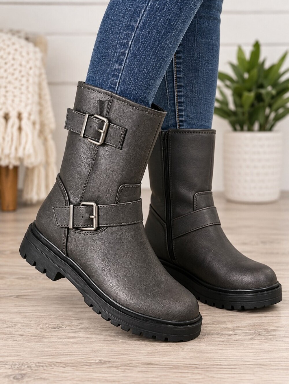 NEW Soda Black Combat & Moto Boots